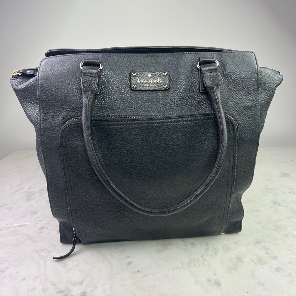 Kate Spade New York Baxter Street Fernrose Leather Shoulder/Tote Bag in Asphalt